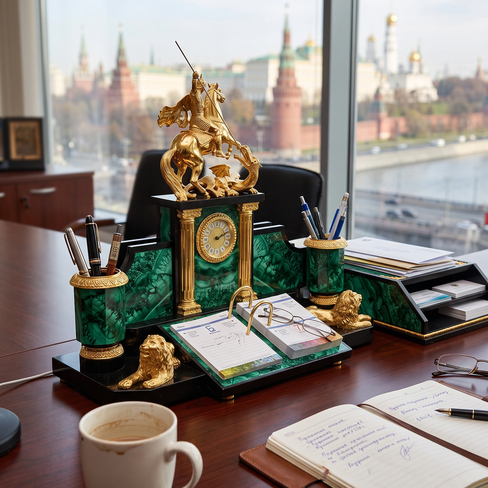 Малый набор «Георгий Победоносец» с лотком для бумаг — фото 5
