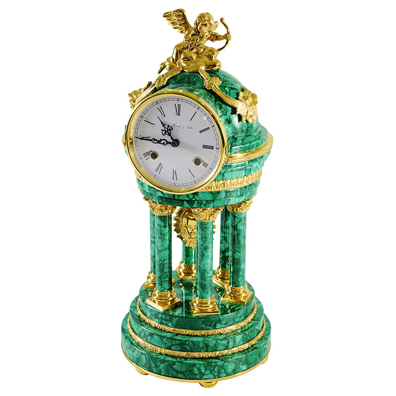 Часы из малахита «Ангел и Ротонда»