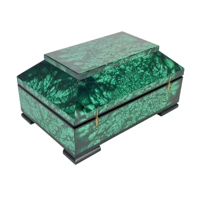 Малый малахитовый ларец, 13 × 9 см